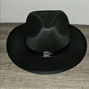 Black Felt Fadora Hat With Sunglasses Blues Brothers